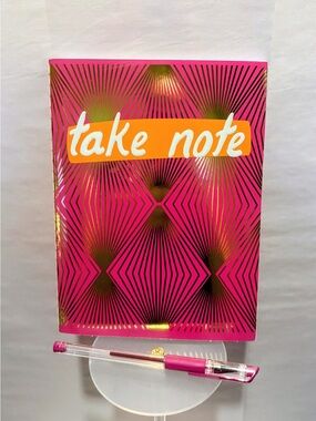 Pink & Gold “Take Note” Journal & Matching Gel Pen Set